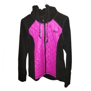Fila jacket women's black with hot pink